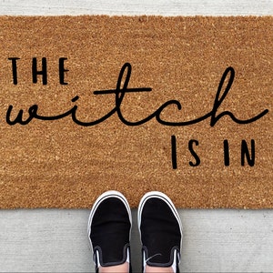 The Witch Is In doormat, Halloween Doormat, pumpkin, fall decor, personalized doormat, funny doormat, welcome mat, front doormat, fall