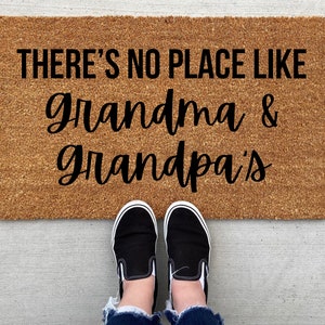 There's No Place Like Grandma and Grandpa's Doormat, home decor, personalized doormat, grandparents gift, welcome mat, front doormat, porch