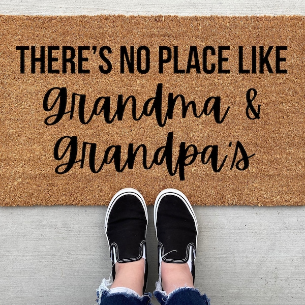 There's No Place Like Grandma and Grandpa's Doormat, home decor, personalized doormat, grandparents gift, welcome mat, front doormat, porch