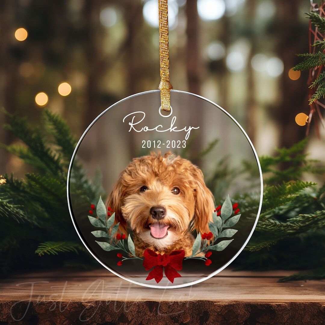 Customized Pet Photo Ornament 2023, Custom Dog Christmas Ornament, Pet