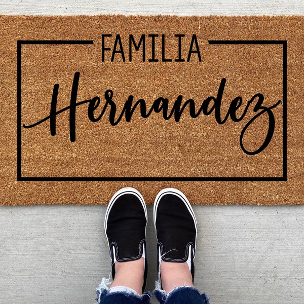 Personalized Familia Welcome Doormat, home decor, custom doormat, welcome mat, housewarming, front door mat, welcome doormat, world's best