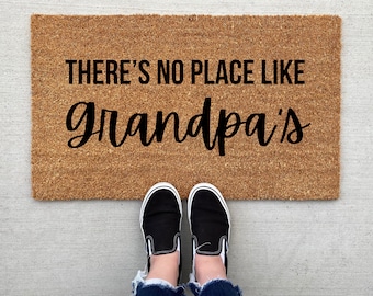 There's No Place Like Grandpa's Doormat, home decor, custom doormat, welcome mat,Grandpa, funny doormat, front door mat, welcome doormat