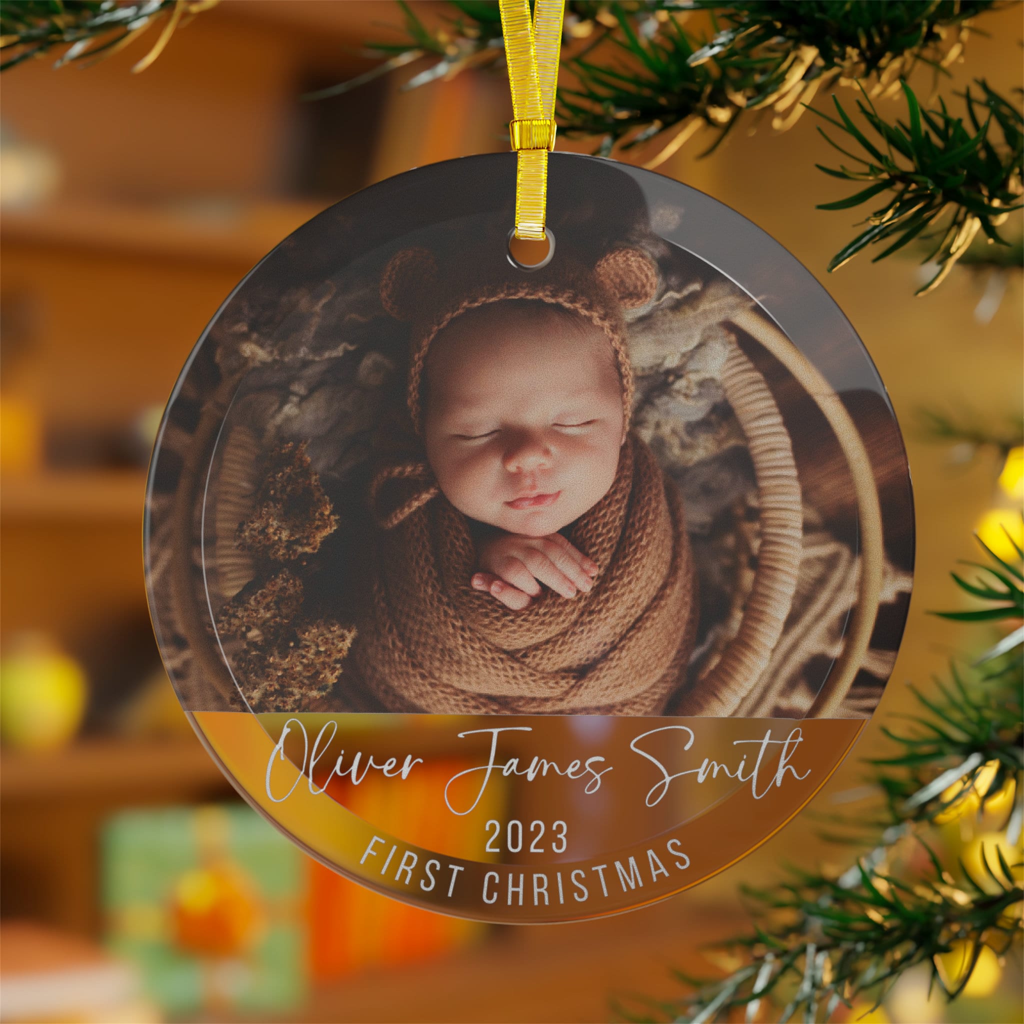 Personalized Baby&#39;s First Christmas, 2023 Christmas Ornament, First Christmas, Photo Ornament, Christmas Ornament, Custom Ornament, 2023