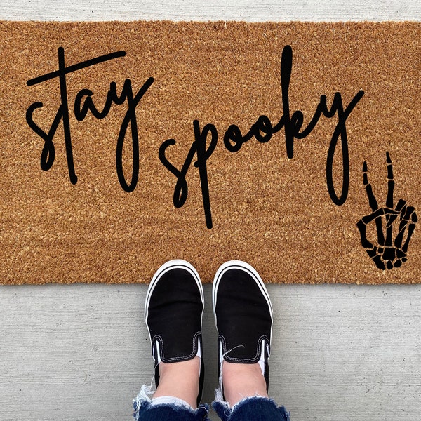 Stay Spooky Halloween doormat, pumpkin, fall decor, personalized doormat, pumpkin doormat, welcome mat, front door mat, fall y'all, autumn