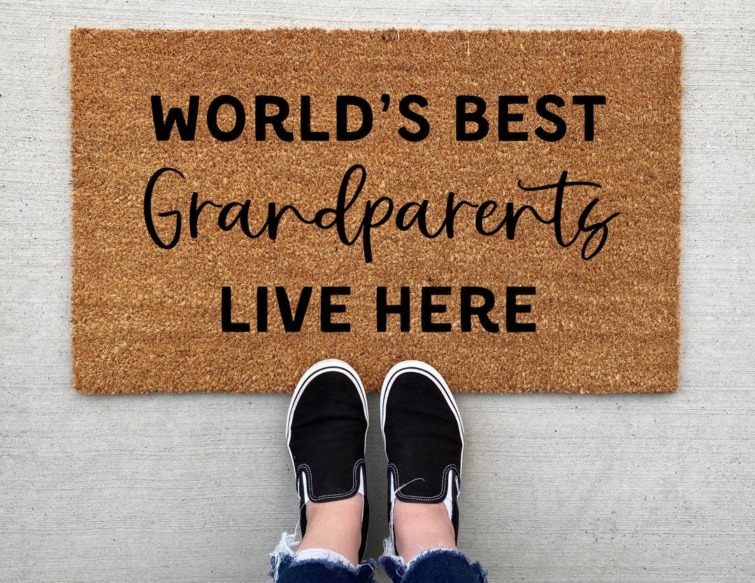 World's Best Grandparents Live Here Doormat Home Decor Etsy