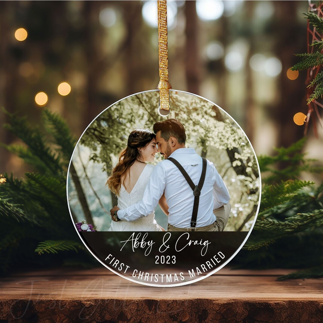First Christmas Married Ornaments, 2023 Christmas Ornament, Mr & Mrs Gift, Our First Christmas