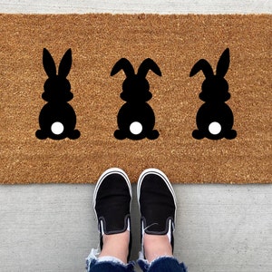 Easter Bunny doormat, Easter Doormat, Jesus, spring decor, personalized doormat, funny doormat, welcome mat, front doormat