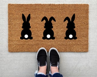 Easter Bunny doormat, Easter Doormat, Jesus, spring decor, personalized doormat, funny doormat, welcome mat, front doormat