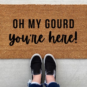 Oh My Gourd You're Here doormat, pumpkin, fall decor, personalized doormat, pumpkin doormat, welcome mat, front door mat, fall y'all, autumn