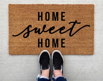 Home Sweet Home Doormat, home decor, custom doormat, welcome mat, housewarming, front door mat, welcome doormat, pet home, paw print