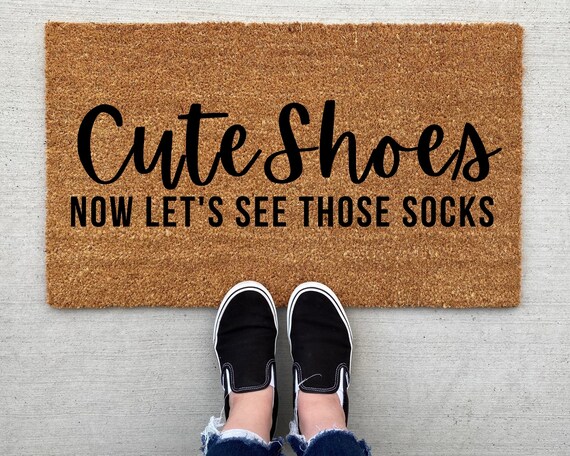 Leuke schoenen nu Laten we je sokken deurmat zien schoenen - Etsy België