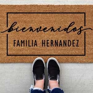 Bienvenidos Personalized Familia Welcome Doormat, home decor, custom doormat, welcome mat, housewarming, front door mat, welcome doormat