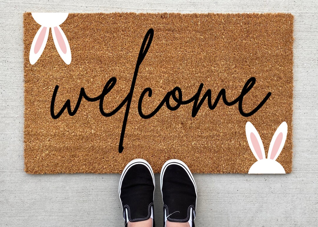Easter Bunny Doormat Easter Doormat Jesus Spring Etsy