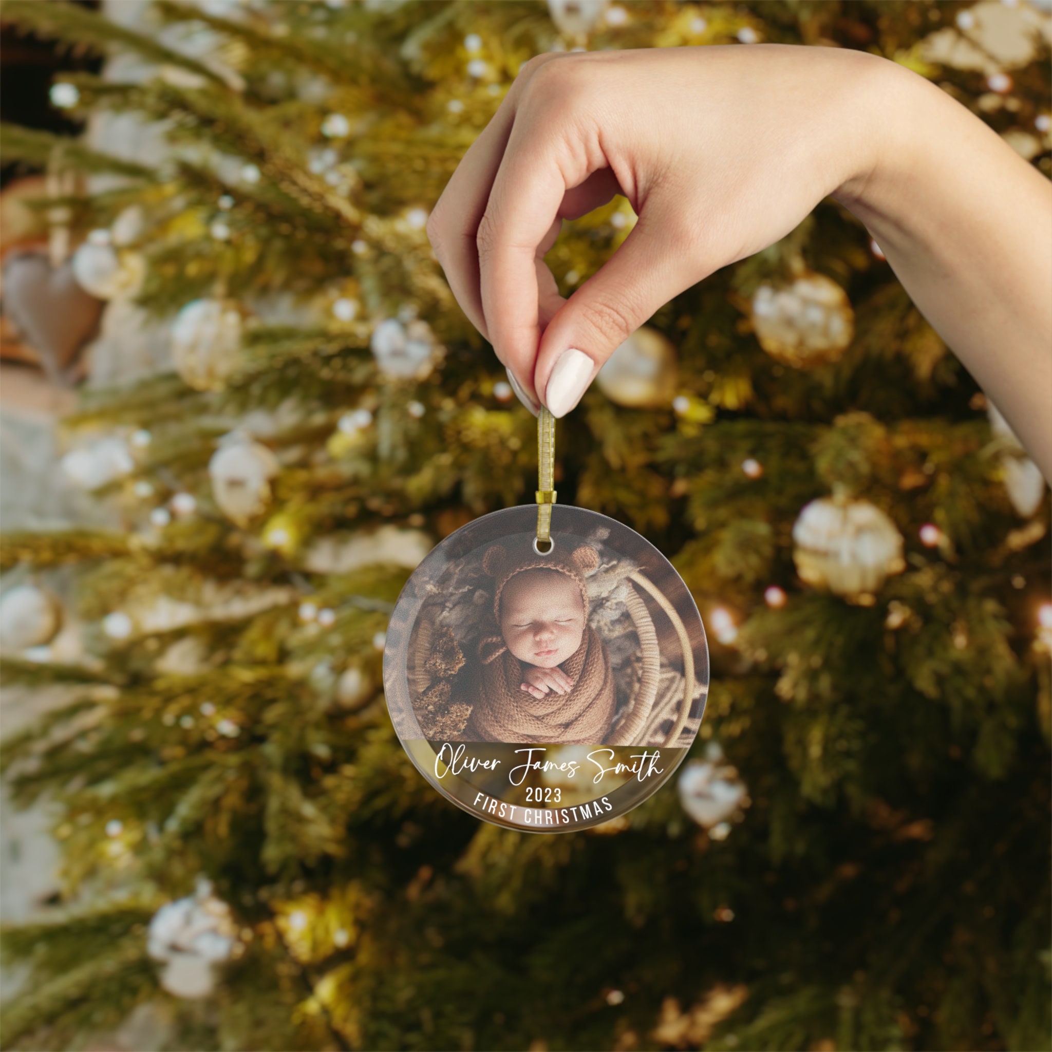 Personalized Baby&#39;s First Christmas, 2023 Christmas Ornament, First Christmas, Photo Ornament, Christmas Ornament, Custom Ornament, 2023