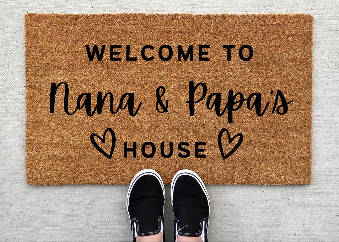 to Nana and Papa's House Doormat, Home Decor, Personalized