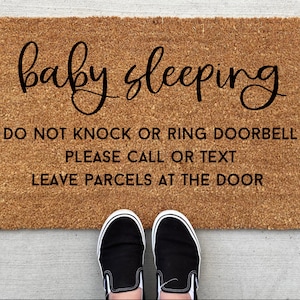Baby Sleeping Do Not Knock or Ring Doormat, home decor, personalized doormat, welcome mat, lose the shoes, funny doormat, front door mat