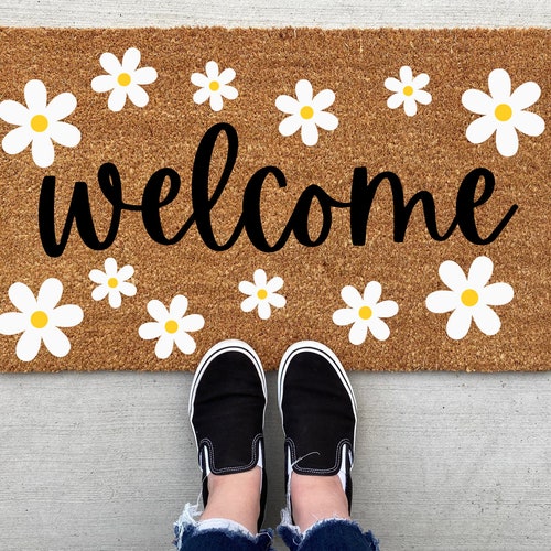 Daisy Doormat Spring Doormat Spring Decor Personalized Etsy