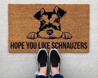 Hope You Like Schnauzers Fußmatte, Wohndekor, individuelle Fußmatte, Willkommensmatte, Hund Fußmatte, lustige Fußmatte, Haustürmatte, Willkommenstürmatte