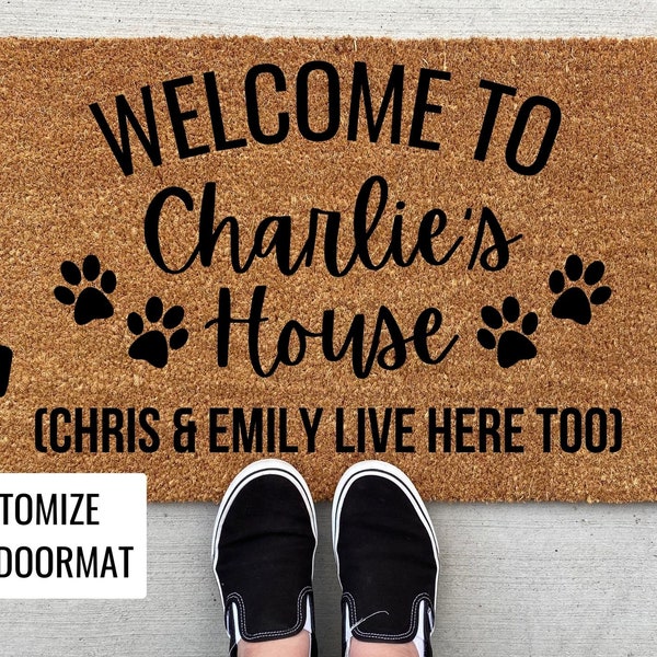 Custom Dog Welcome Doormat, Door Mat for Dogs, Custom Doormat Dog, Dog Owner Gift, Dog Lover Gift, Dog Welcome Mat, Personalized Doormat