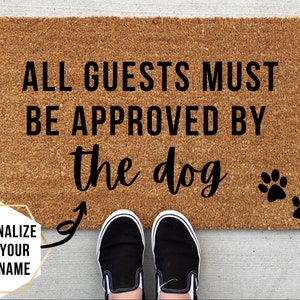 Approved by the Dog doormat, home decor, custom doormat, welcome mat, dog doormat, funny doormat, front door mat, welcome doormat