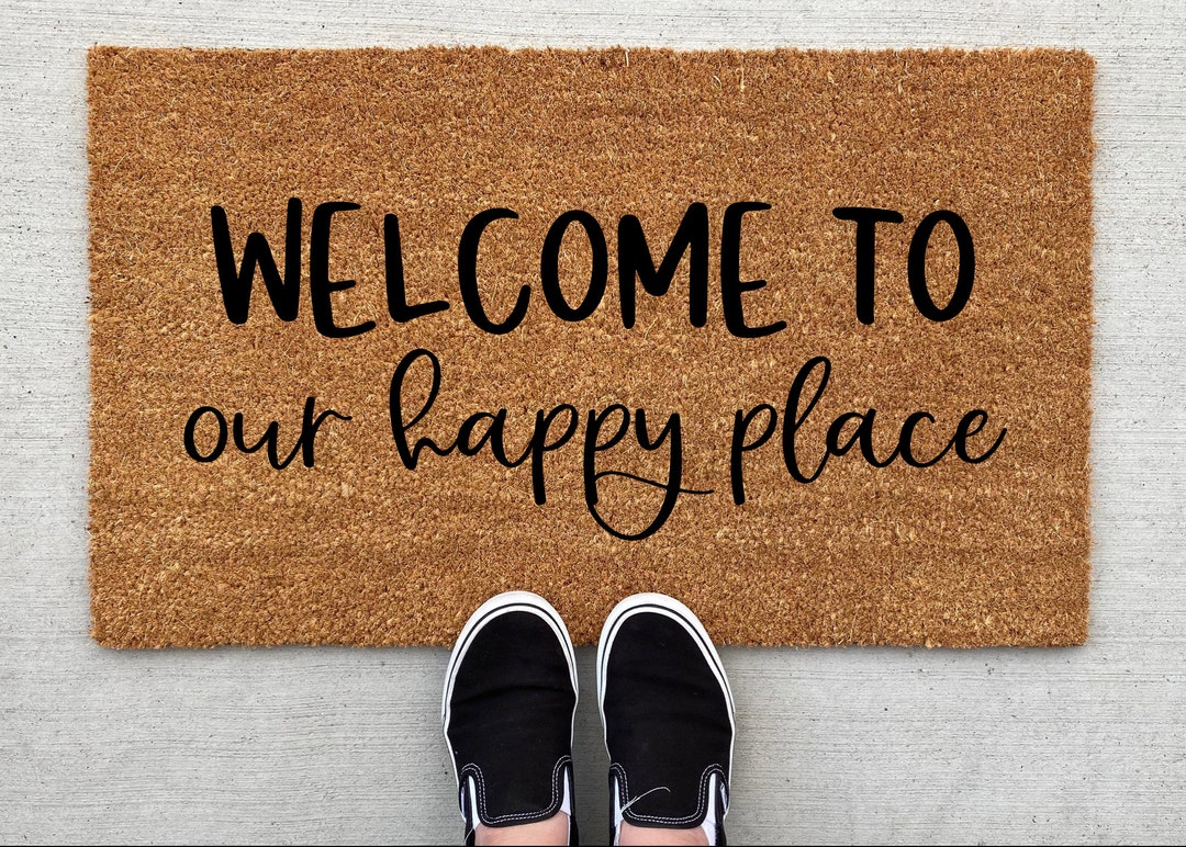 to Our Happy Place Doormat, Home Decor, Personalized Doormat