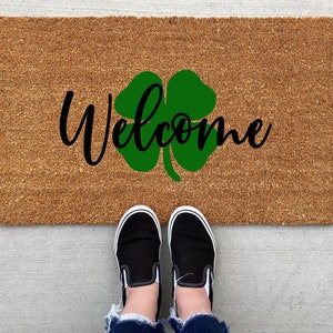 Welcome St. Patrick's Day doormat, Easter Doormat, Jesus, spring decor, personalized doormat, funny doormat, welcome mat, front doormat
