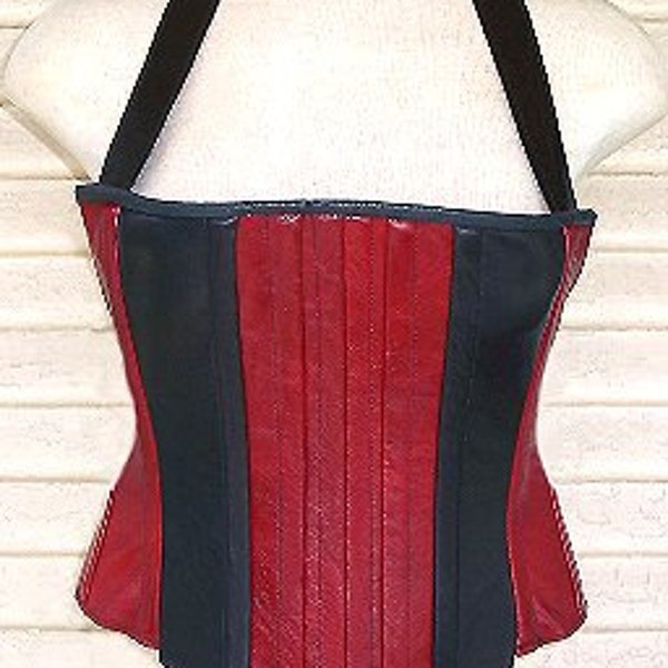 Red Leather Delight Corset-HALLOWEEN SALE ITEM!