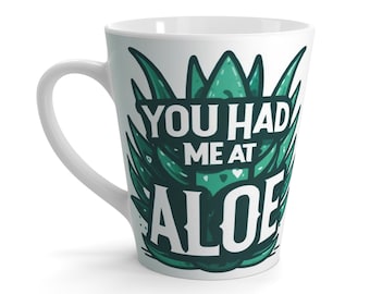 Aloe Vera Mug - 'You Had Me At Aloe' Pun Cup for Plant Lovers-Botanical Coffee Mug - Unique Gift for Succulent Enthusiasts-Gardening Tea Cup