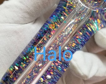 Glitter Glass Pipes Glow in the Dark Brebes Elevator Glass Holostar Pink Purple Halo
