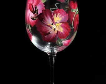 Hand Painted Wine Glasses l