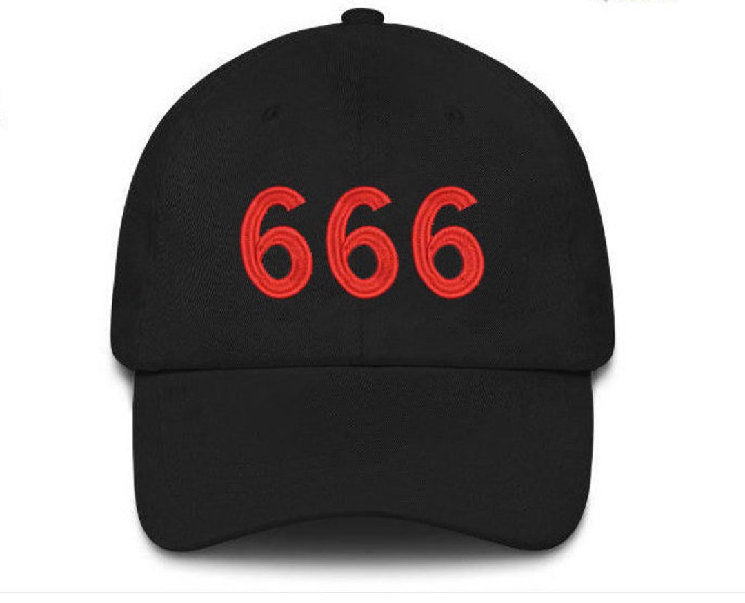 666 Caps 666 Embroidered Black Cap Hook and Loop Closure Number of the - Etsy