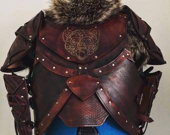 Viking LEATHER ARMOR v2 - COMPLETE Set Reenactment Larp [made on order]