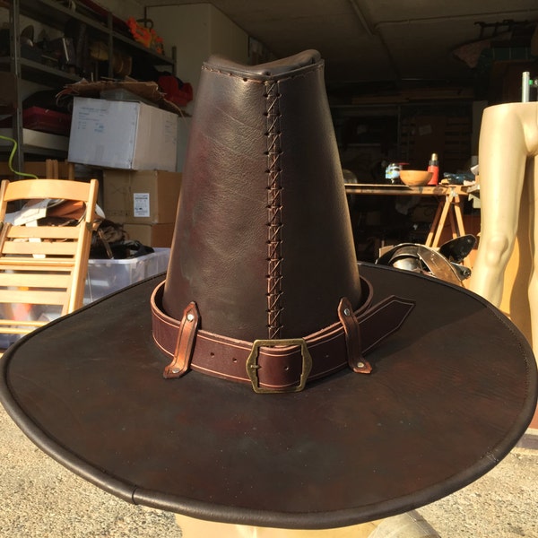 Witch Hunter PLAIN LEATHER HAT [Made on Order]