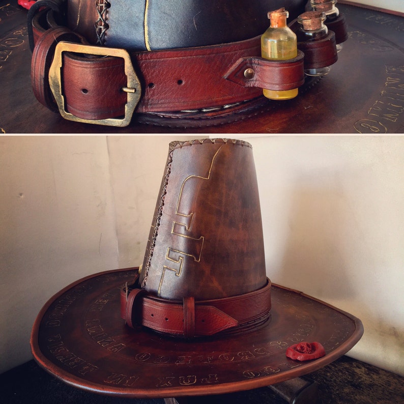 Witch Hunter LEATHER HAT made on Order Etsy UK