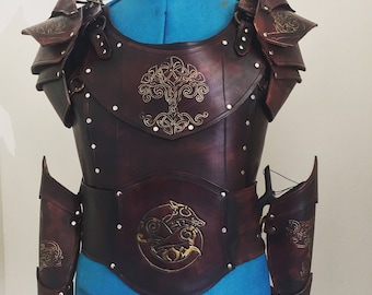 Viking LEATHER ARMOR v3 - Ensemble COMPLET Reconstitution GN [fabriqué sur commande]