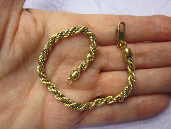 Rare Vintage UNISEX 14K Gold Bracelet ARTISAN Han… - image 4