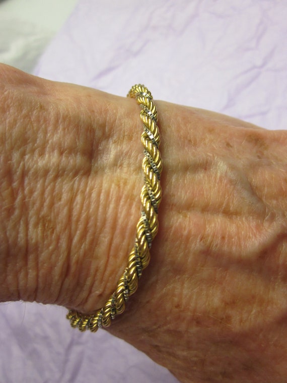 Rare Vintage UNISEX 14K Gold Bracelet ARTISAN Han… - image 2