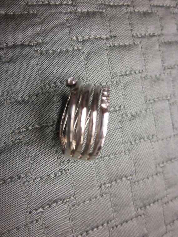 Estate 14k WHITE Gold DIAMOND Ring Custom Handmad… - image 4