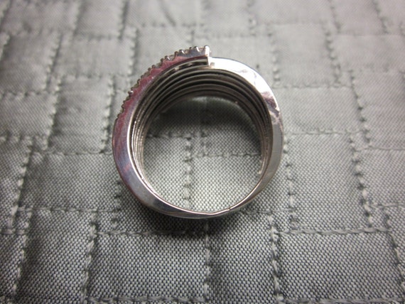 Estate 14k WHITE Gold DIAMOND Ring Custom Handmad… - image 3