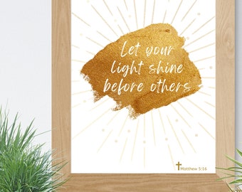 Let Your Light Shine - Inspirational Faith Poster