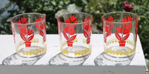 Charming Set Of 3 Tulip Glass E Z Store Sour Cream E Z Freeze Etsy