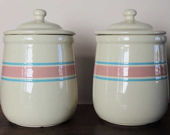 Pair of Vintage Mccoy Kitchen Canisters 135 Etsy