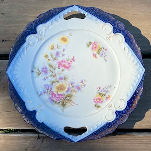 Antique cobalt blue dessert plate