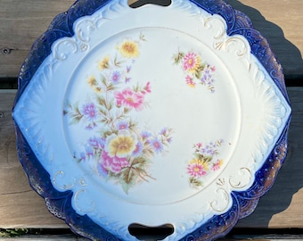 Antique cobalt blue dessert plate