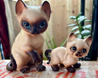 Vintage Cat Figurine Country Artists Siamese Kitten 7” Resin - Etsy