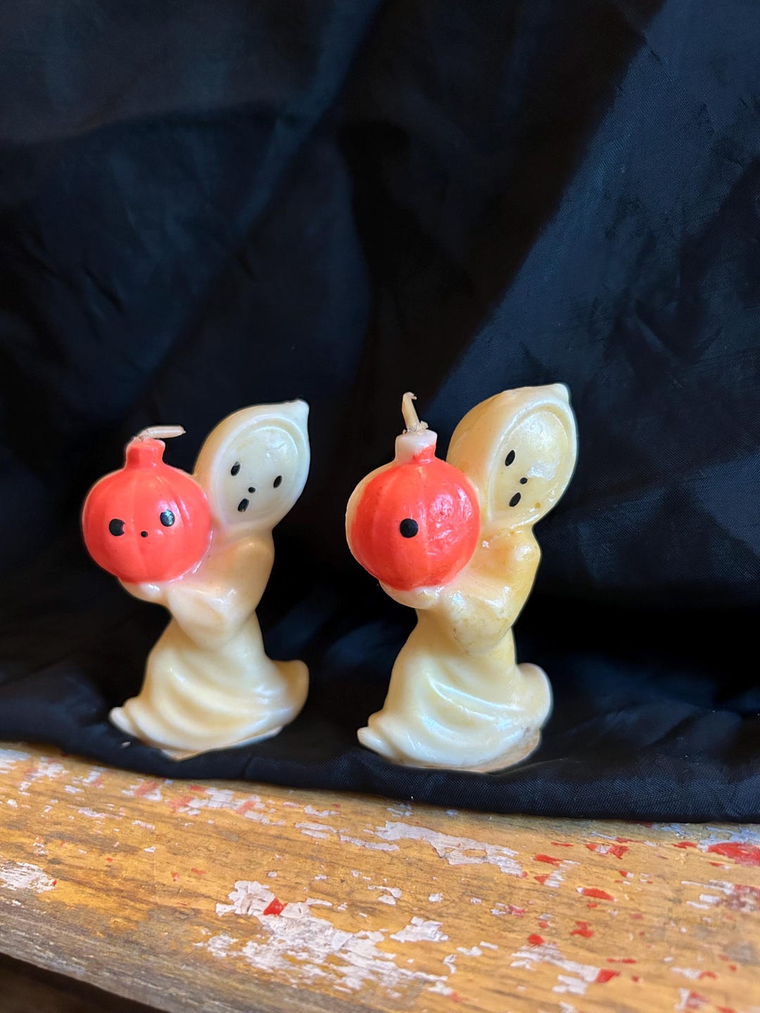 Two Spooks Vintage Pair of Ghosts With Pumpkins Two Spooks 2 Ghostly Ghosts ...
