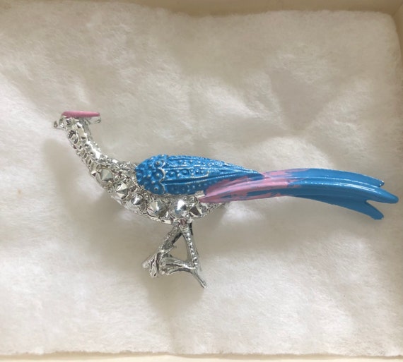 Gorgeous Vintage Silver Toned Roadrunner Brooch U… - image 3