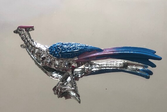 Gorgeous Vintage Silver Toned Roadrunner Brooch U… - image 4