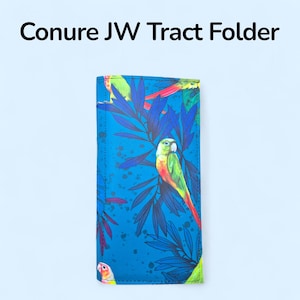 AUSTRALIA ONLY Large Tract Folder for Mini and the original tracts. Conure Bird Vinyl JW Tract Folder, Ministry Organizer