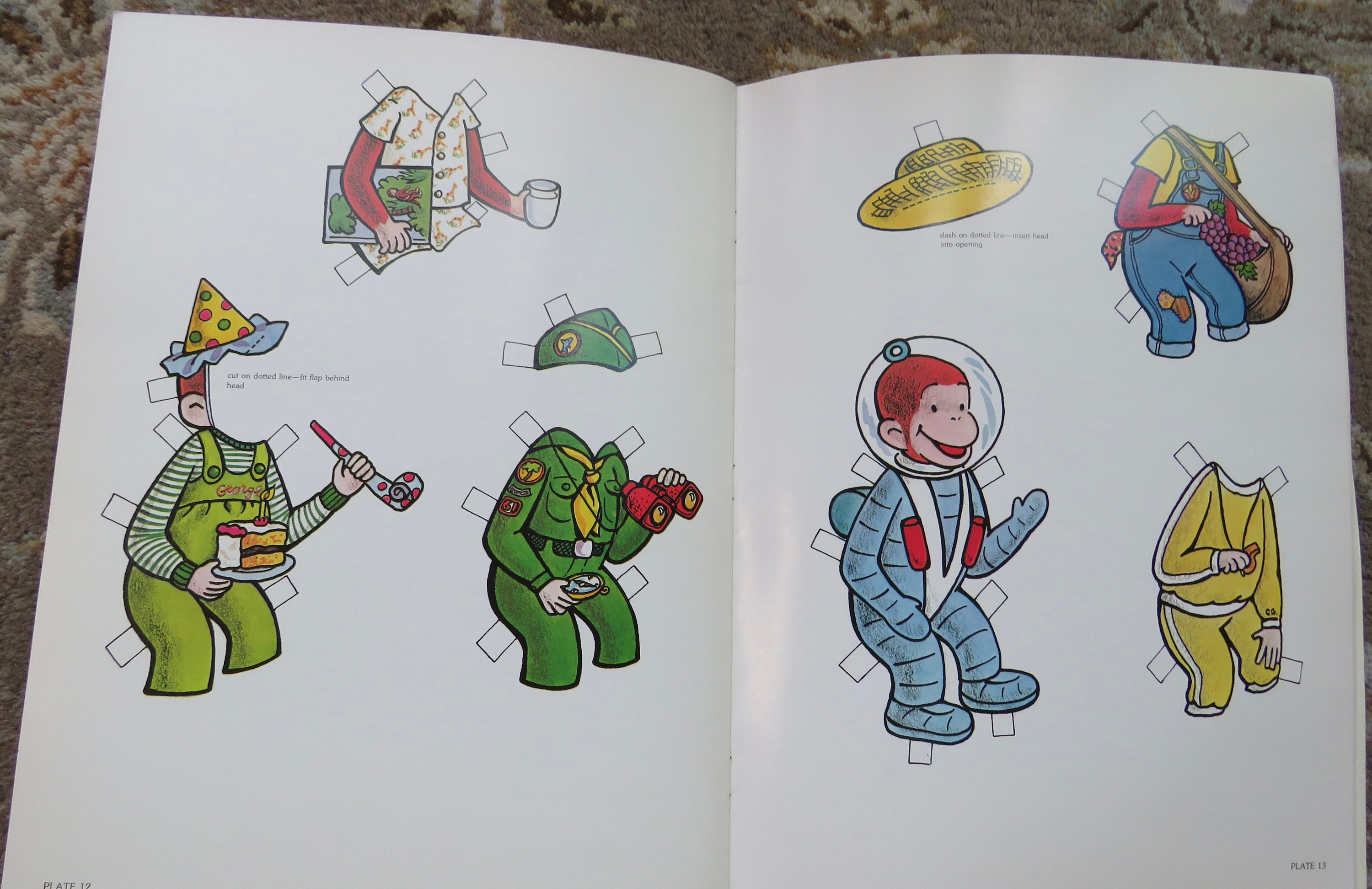 Curious George Paper Dolls in Full Color Margret and H. A. Rey - Etsy
